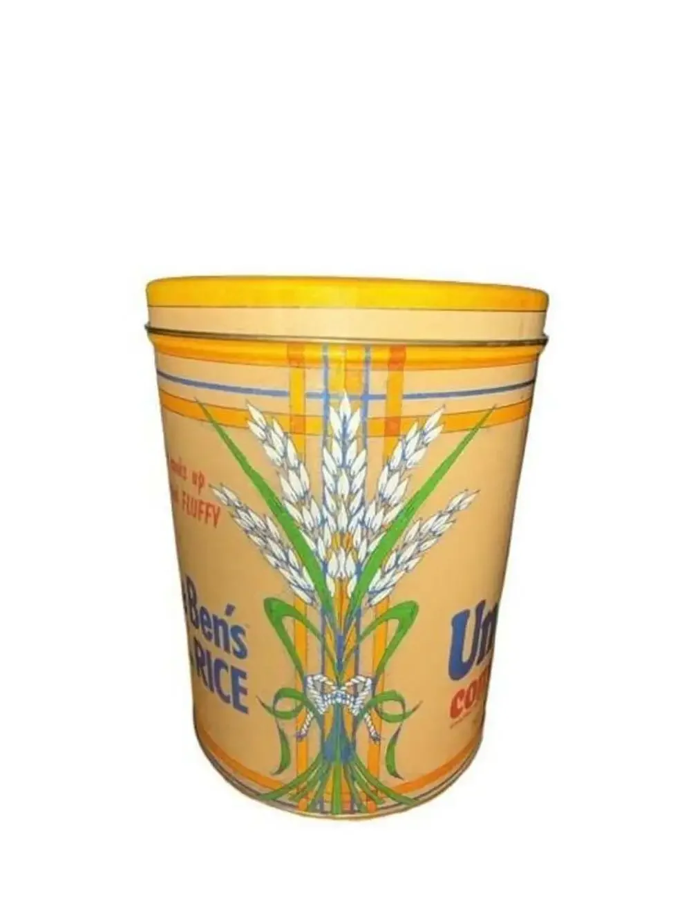Vintage 1985 Uncle Ben's Rice Tin 64oz Container Kitchen Storage